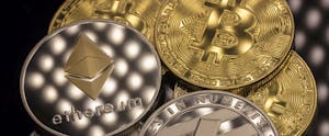 twitter-social-networks-ban-cryptocurrency-ads Shadowy close-up of bitcoin, ethereal and litecoin