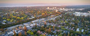richest-and-poorest-counties-in-us Aerial view of Menlo Park, a city in one of the richest counties in the US