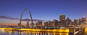 st-louis-debt-statistics Sunset view of the St. Louis Arch and city skyline