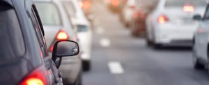 traffic jams in the city, road, rush hour